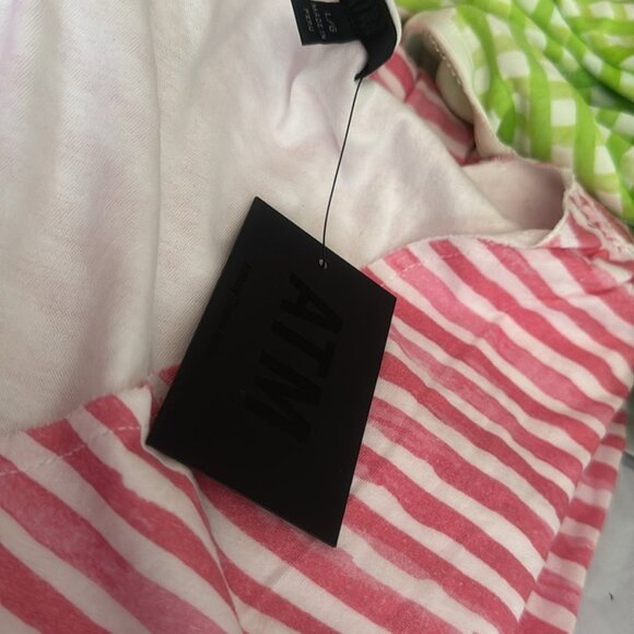 ATM Jersey Stripe Sleeveless Mini Dress French Rose - Picture 5 of 7